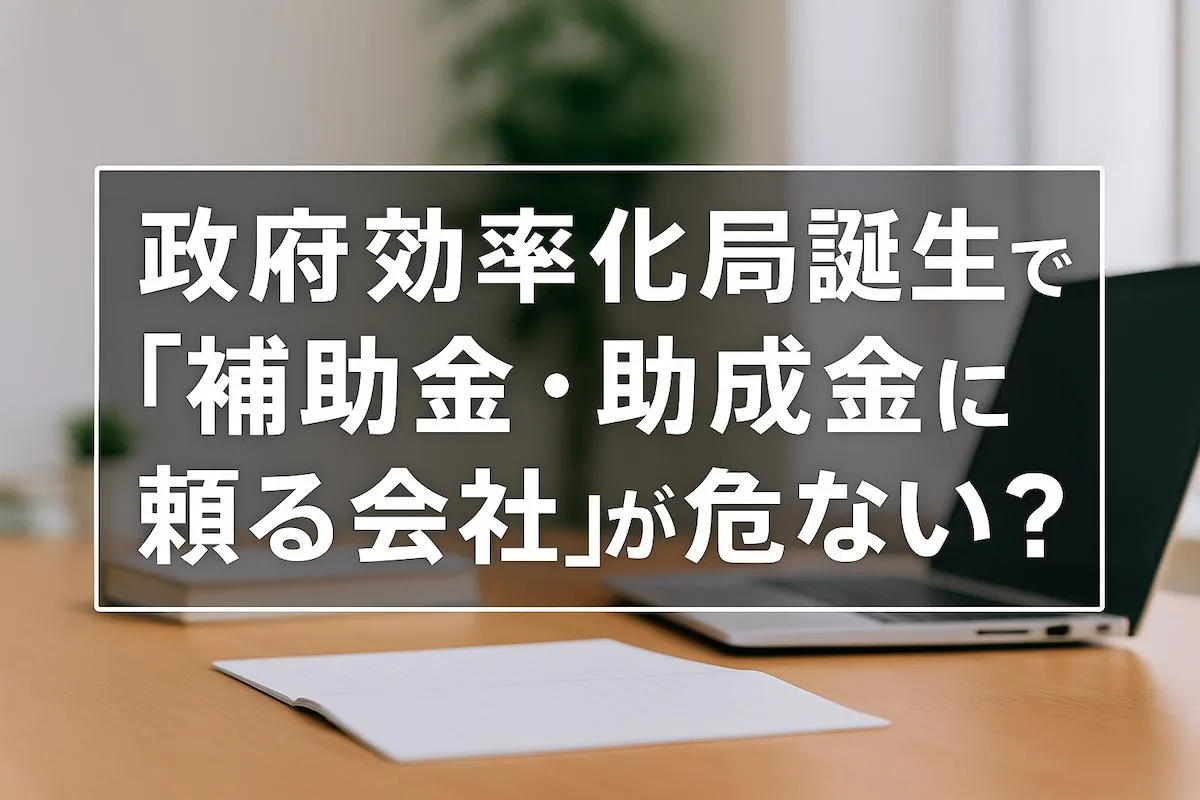 政府効率化局誕生で「補助金・助成金に頼る会社」が危ない？